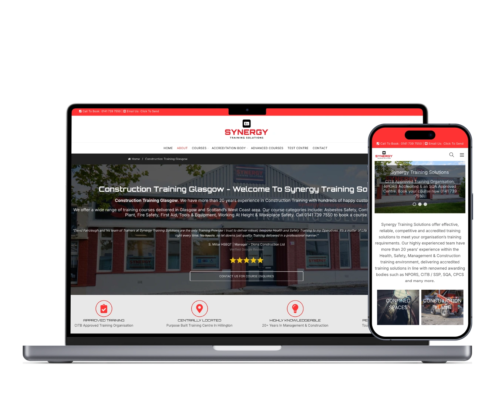 Synergy Training Solutions optimised mobile & desktop website design from Levelone Creative.